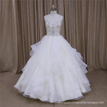 Strapless Organza Ball Gown Wedding Dress